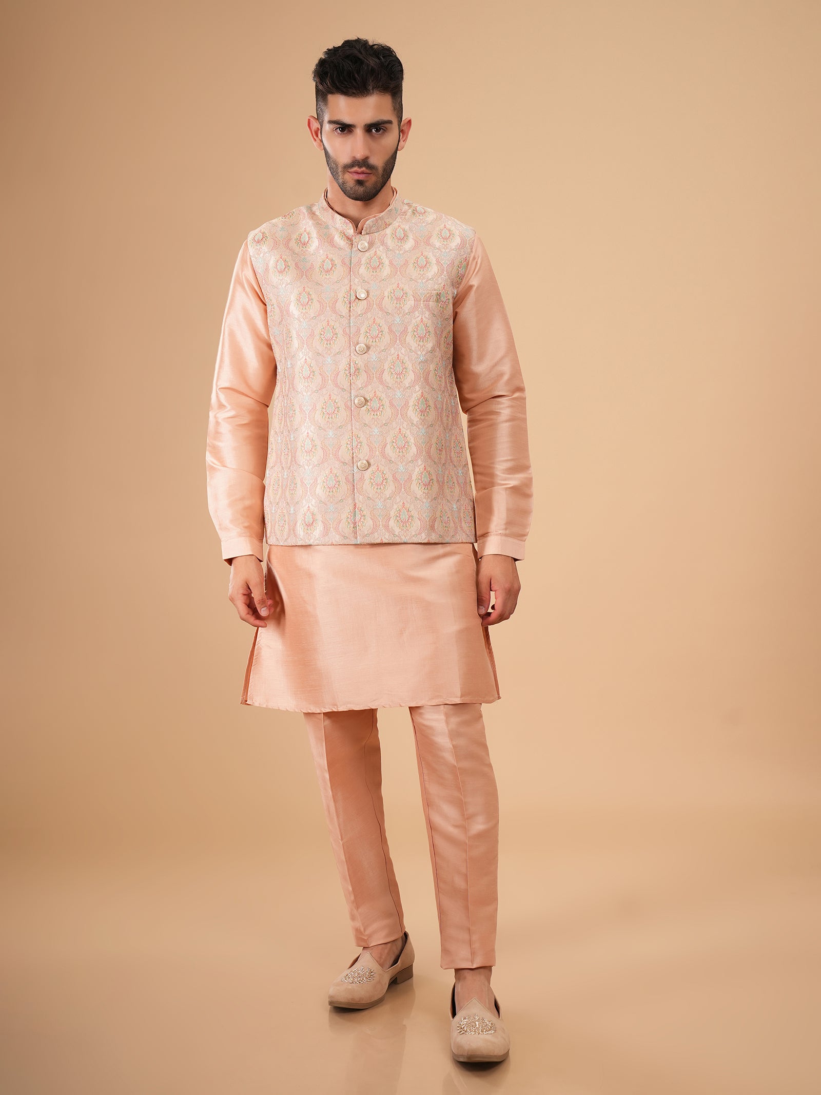 Peach Medallion Jacket Set