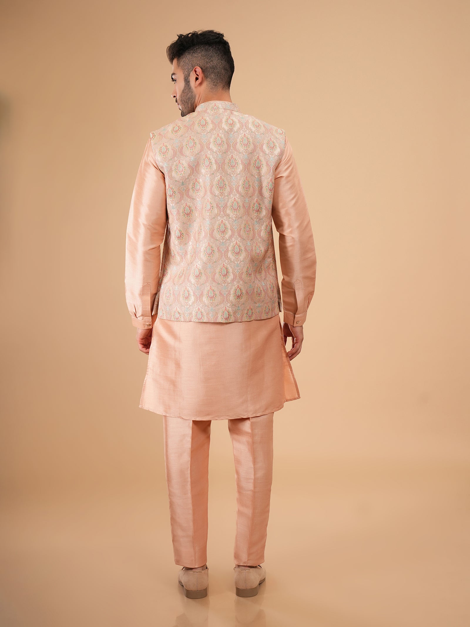 Peach Medallion Jacket Set
