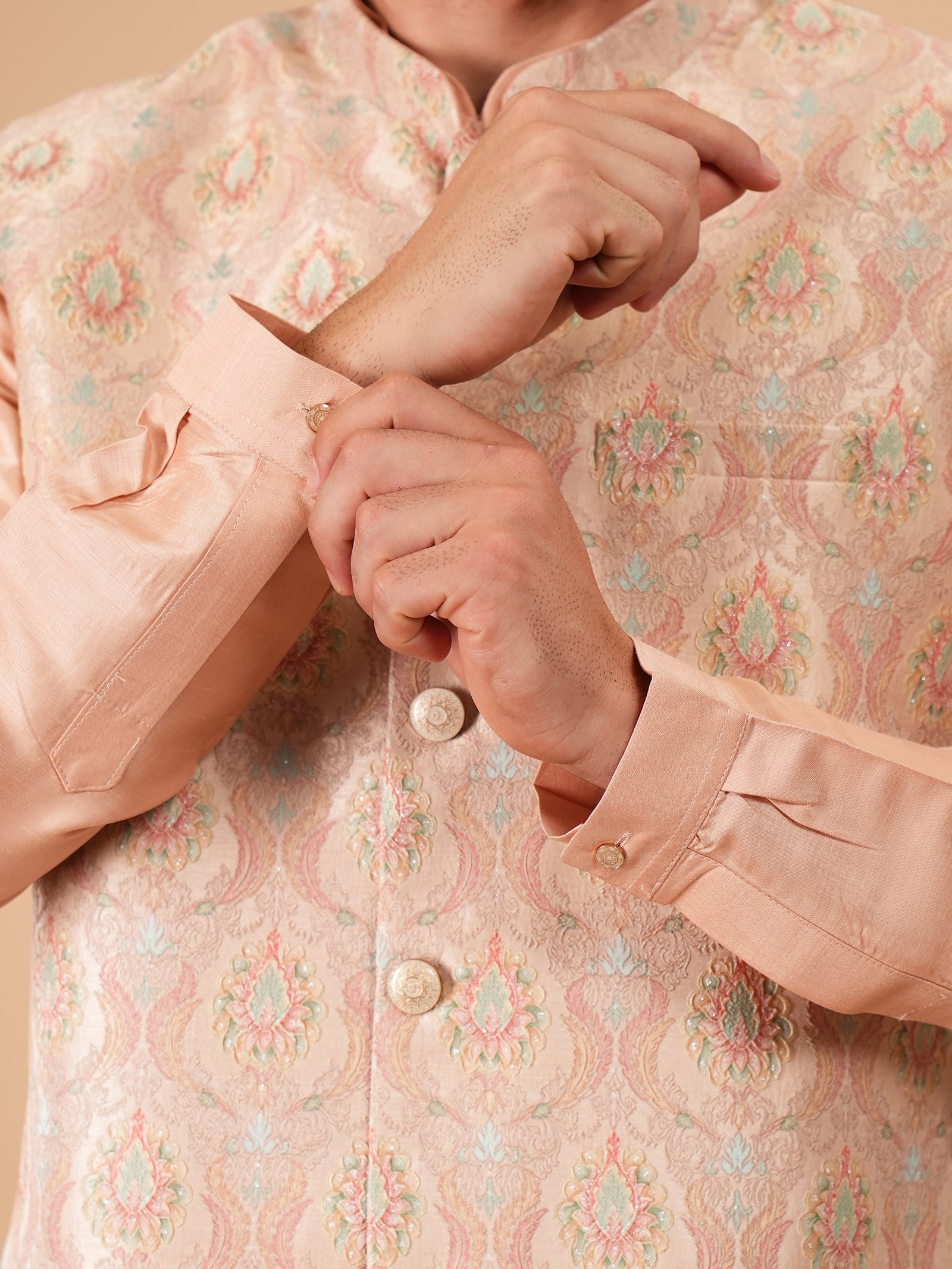 Peach Medallion Jacket Set