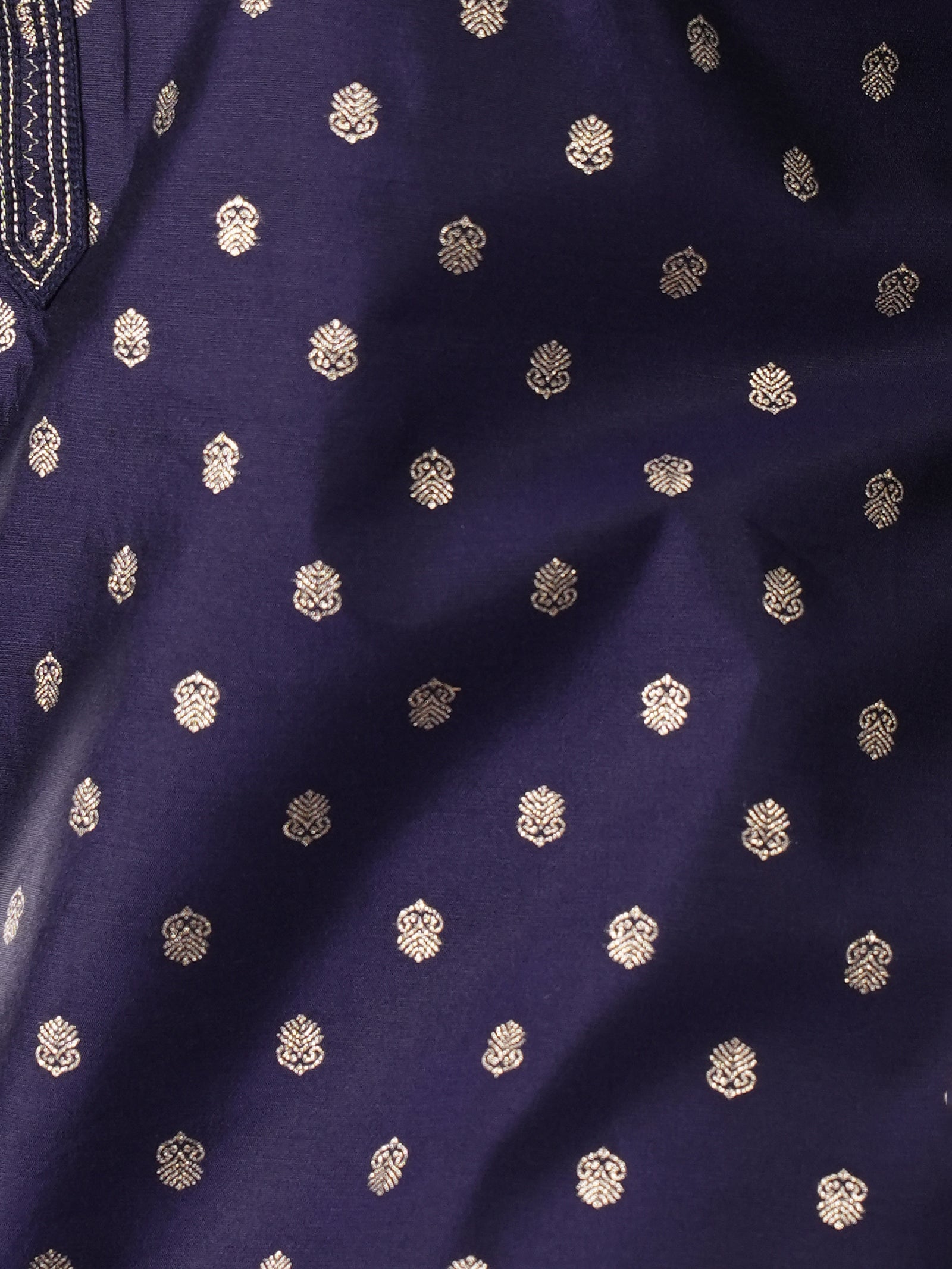 Midnight Polka-Dot Work Kurta Set