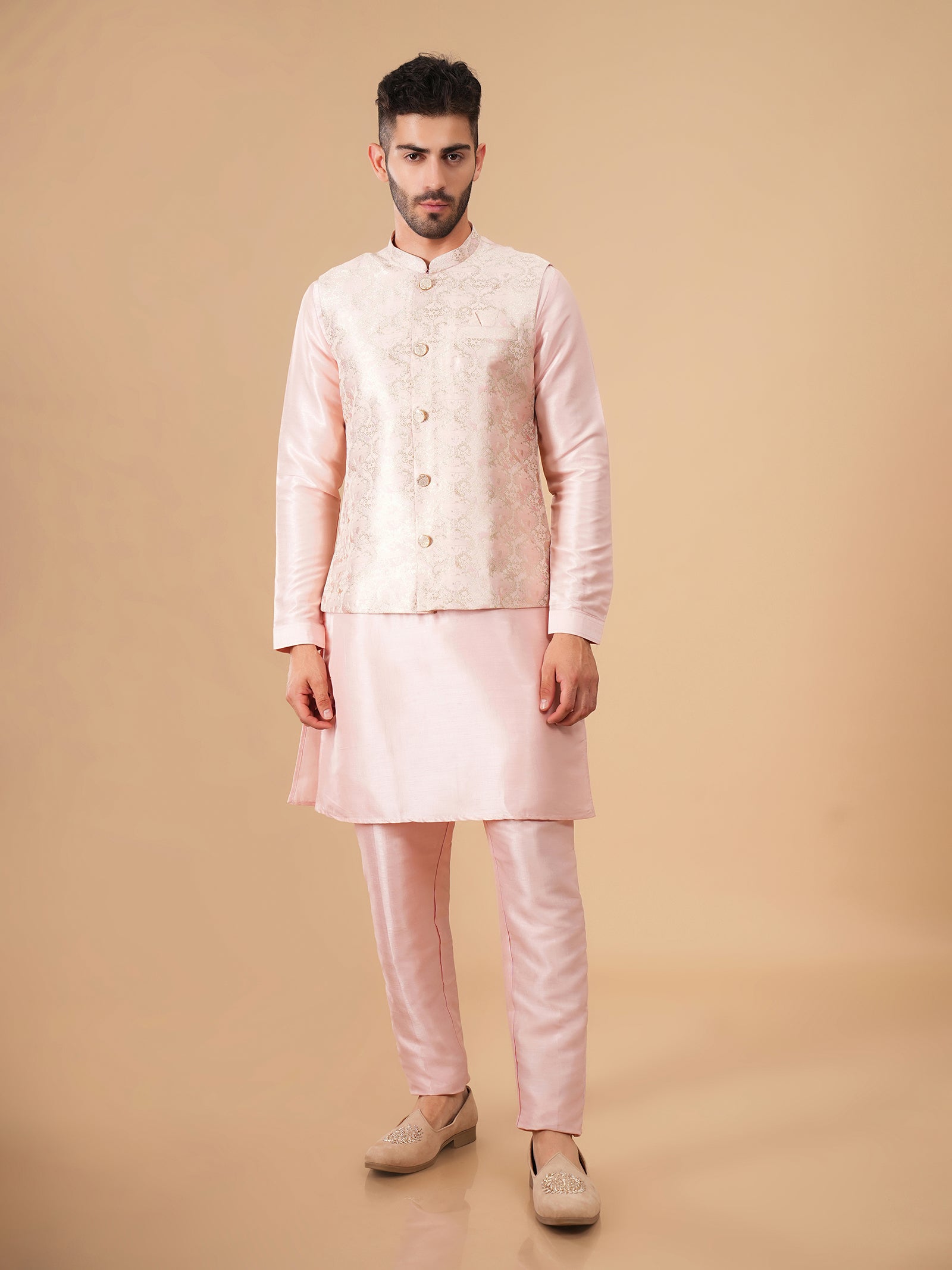 The Peach Nectar Lattice Jacket Set