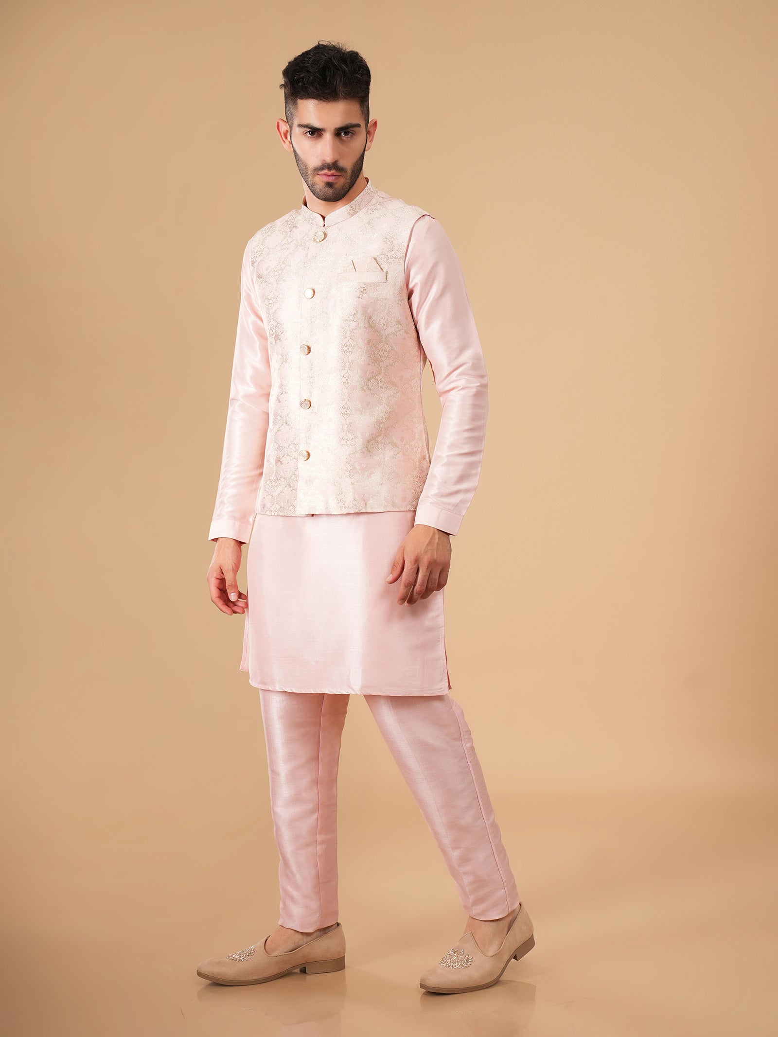 The Peach Nectar Lattice Jacket Set