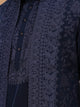 Midnight Navy Filigree Embroidered Kurta Jacket Set