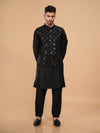 Midnight Onyx Mirror-Work Kurta Jacket Set
