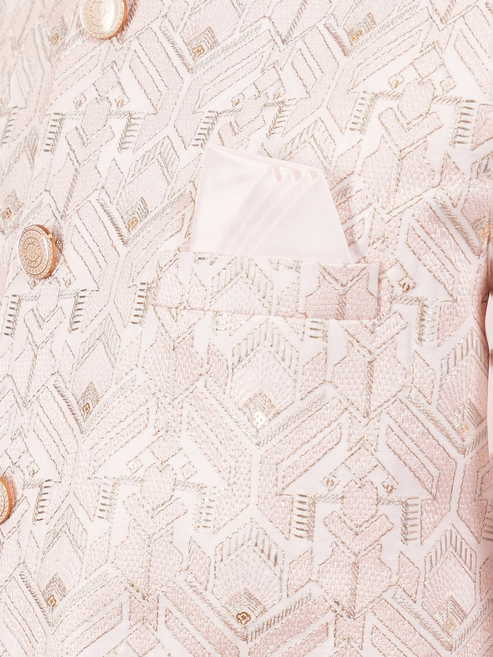 The Arctic Ivory Geometric Maze Jacket Set
