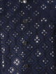Midnight Navy Mirror Embroidered Kurta Jacket Set