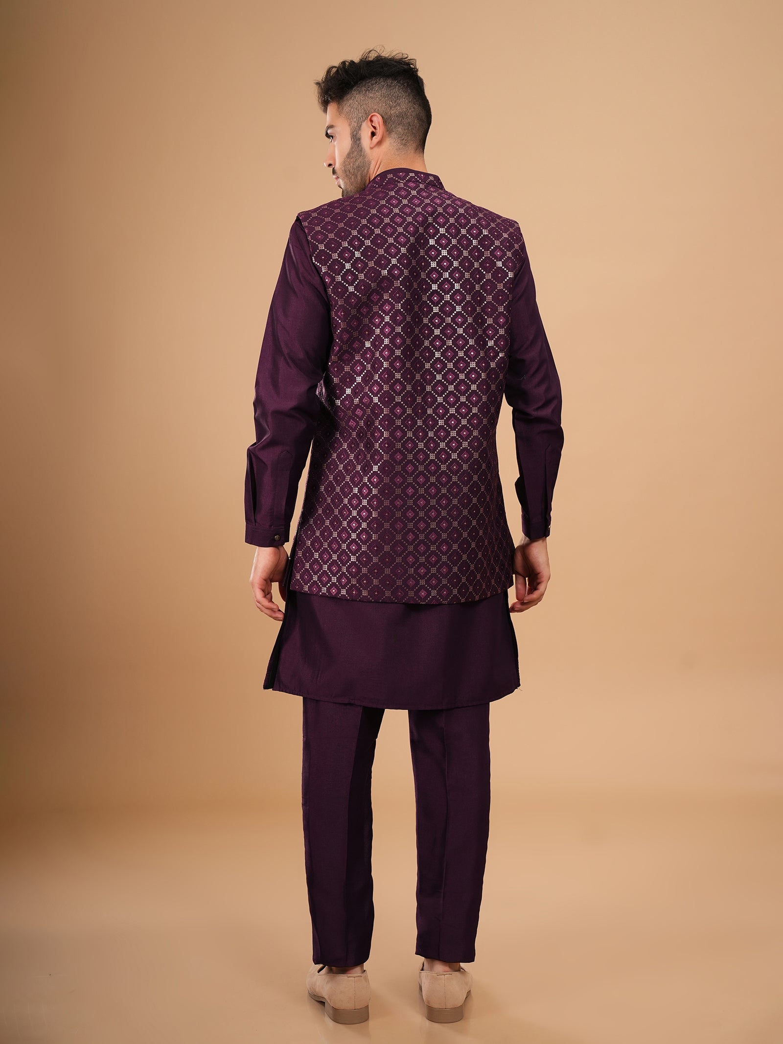 The Imperial Plum Diamond Jacket Set