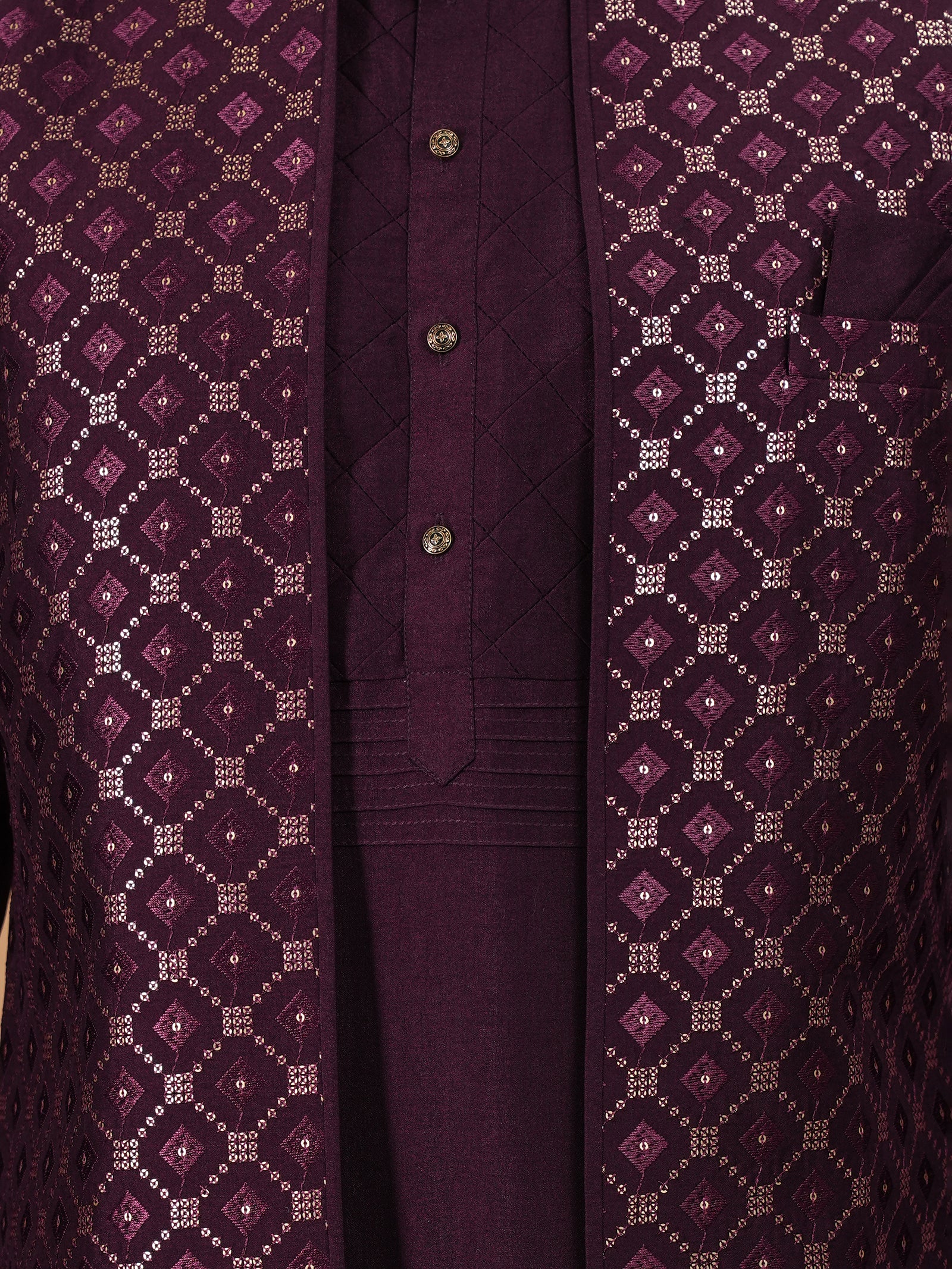 The Imperial Plum Diamond Jacket Set