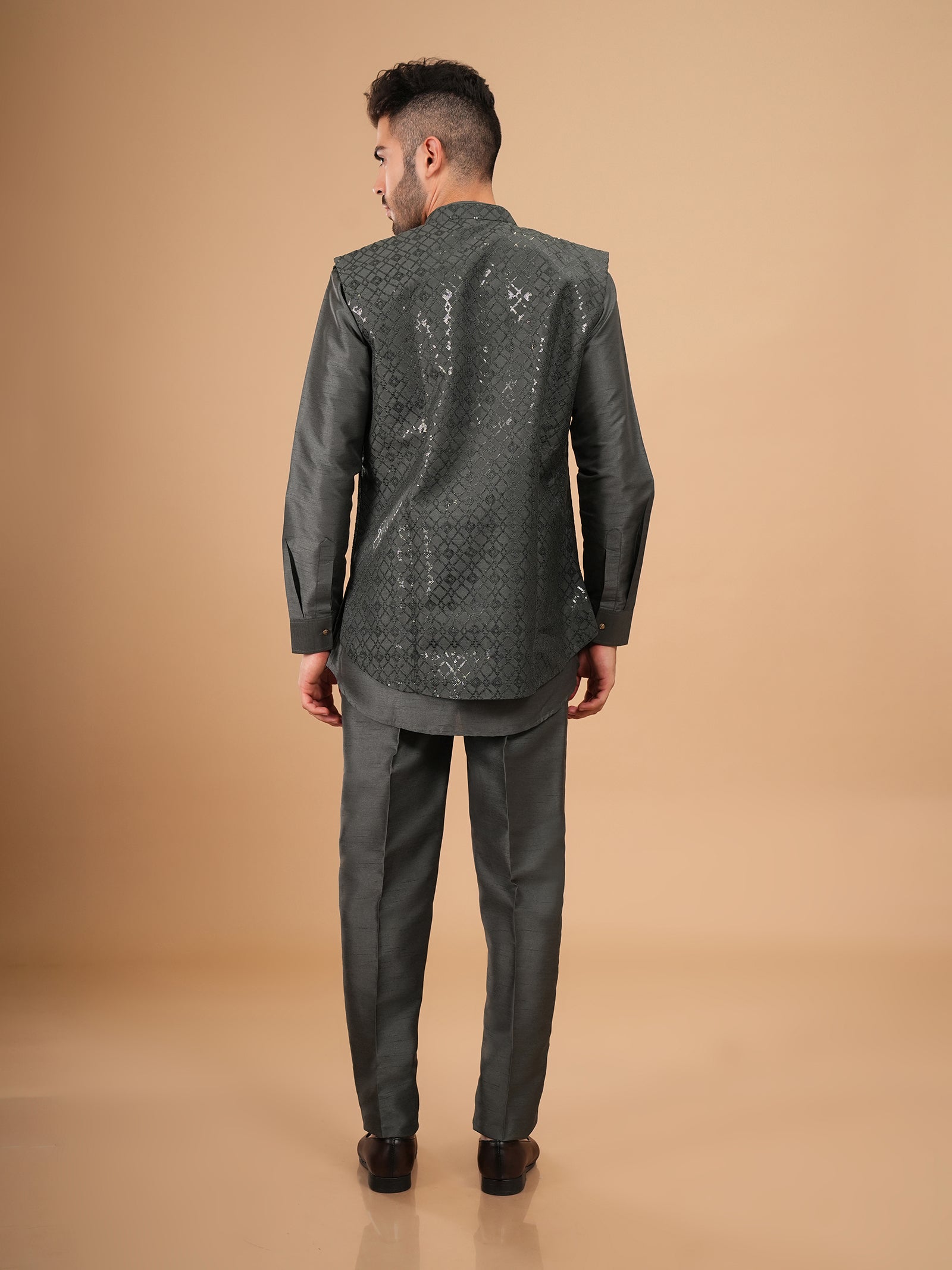 The Midnight Obsidian Pleat Jacket Set