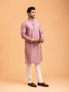 Mauve Floral-Patterned Kurta Set