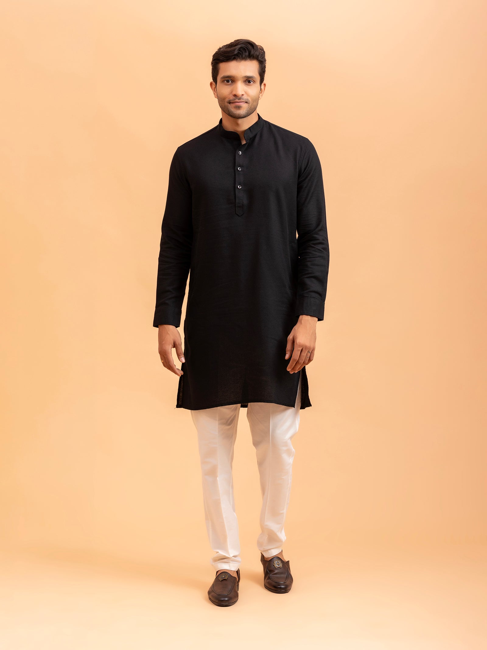 Classic Black Minimalist Kurta