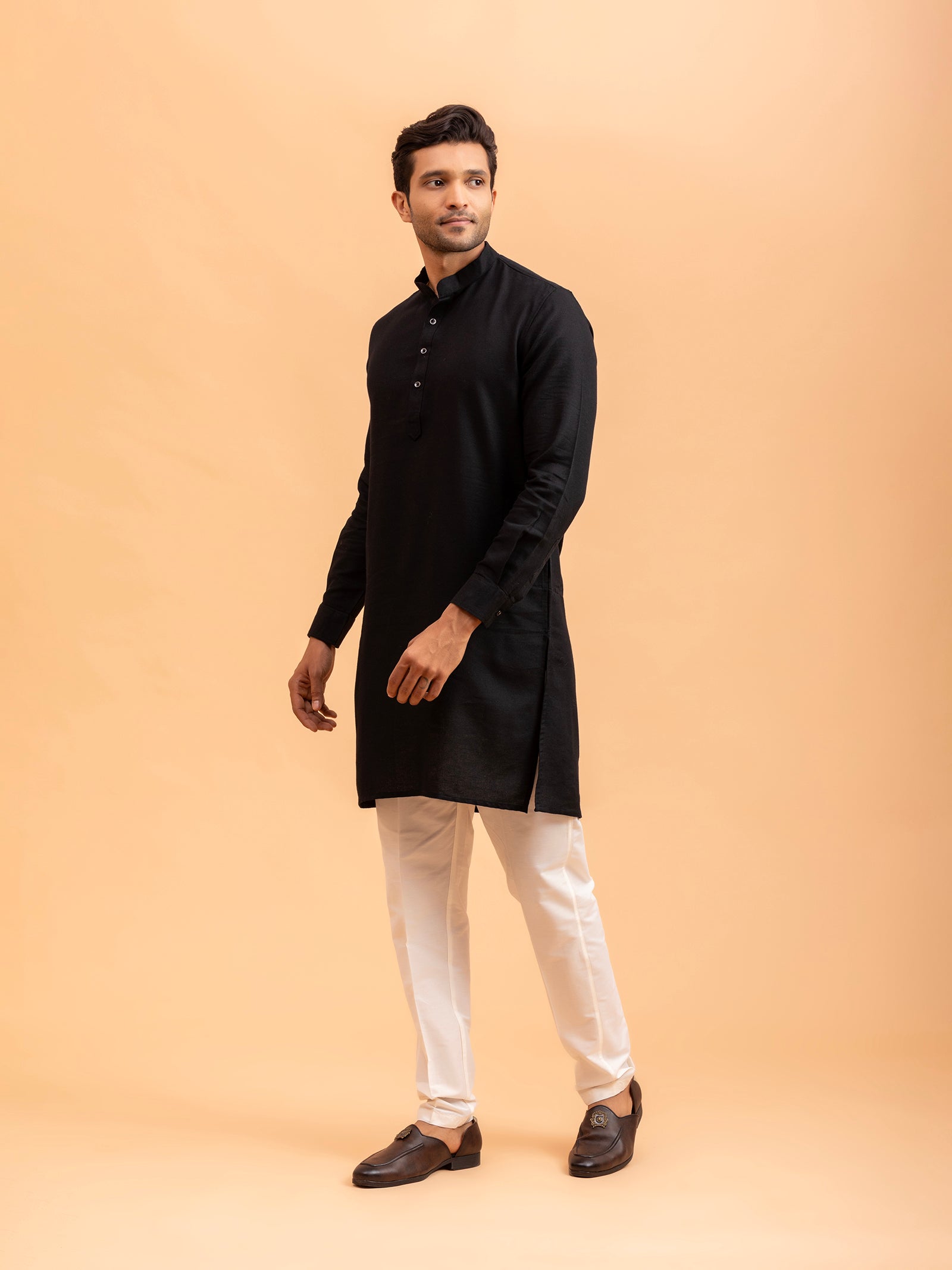 Classic Black Minimalist Kurta