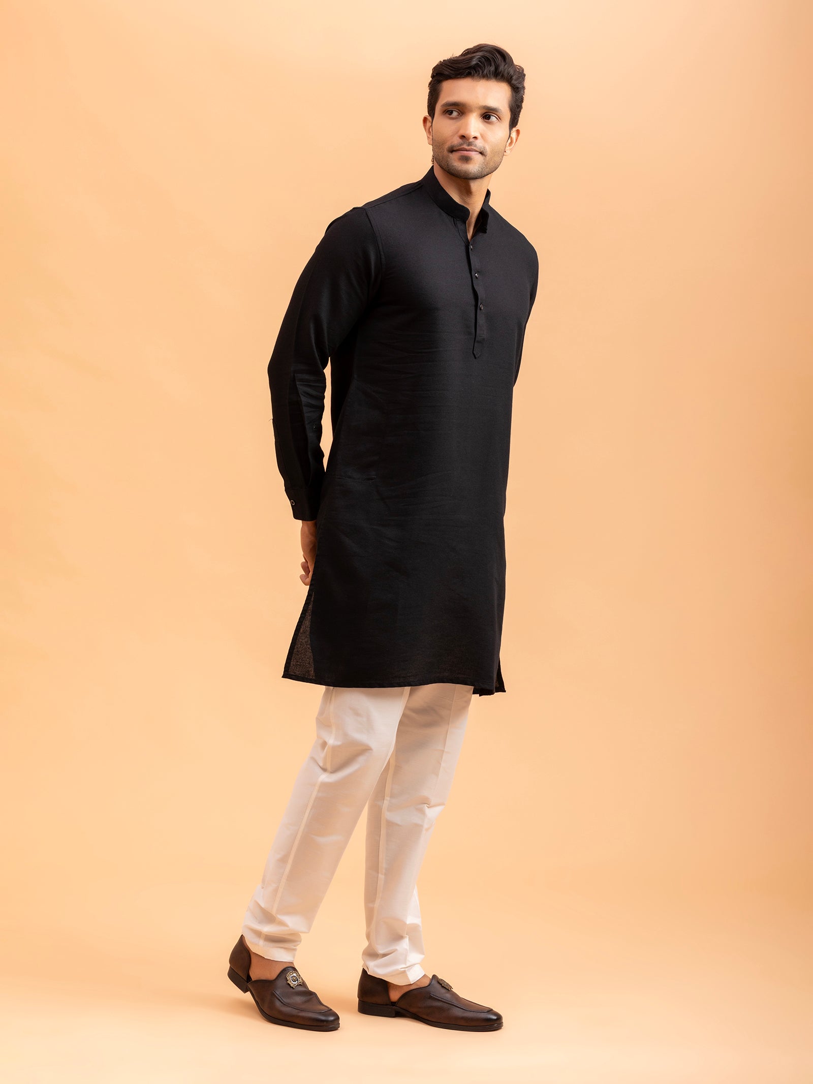 Classic Black Minimalist Kurta