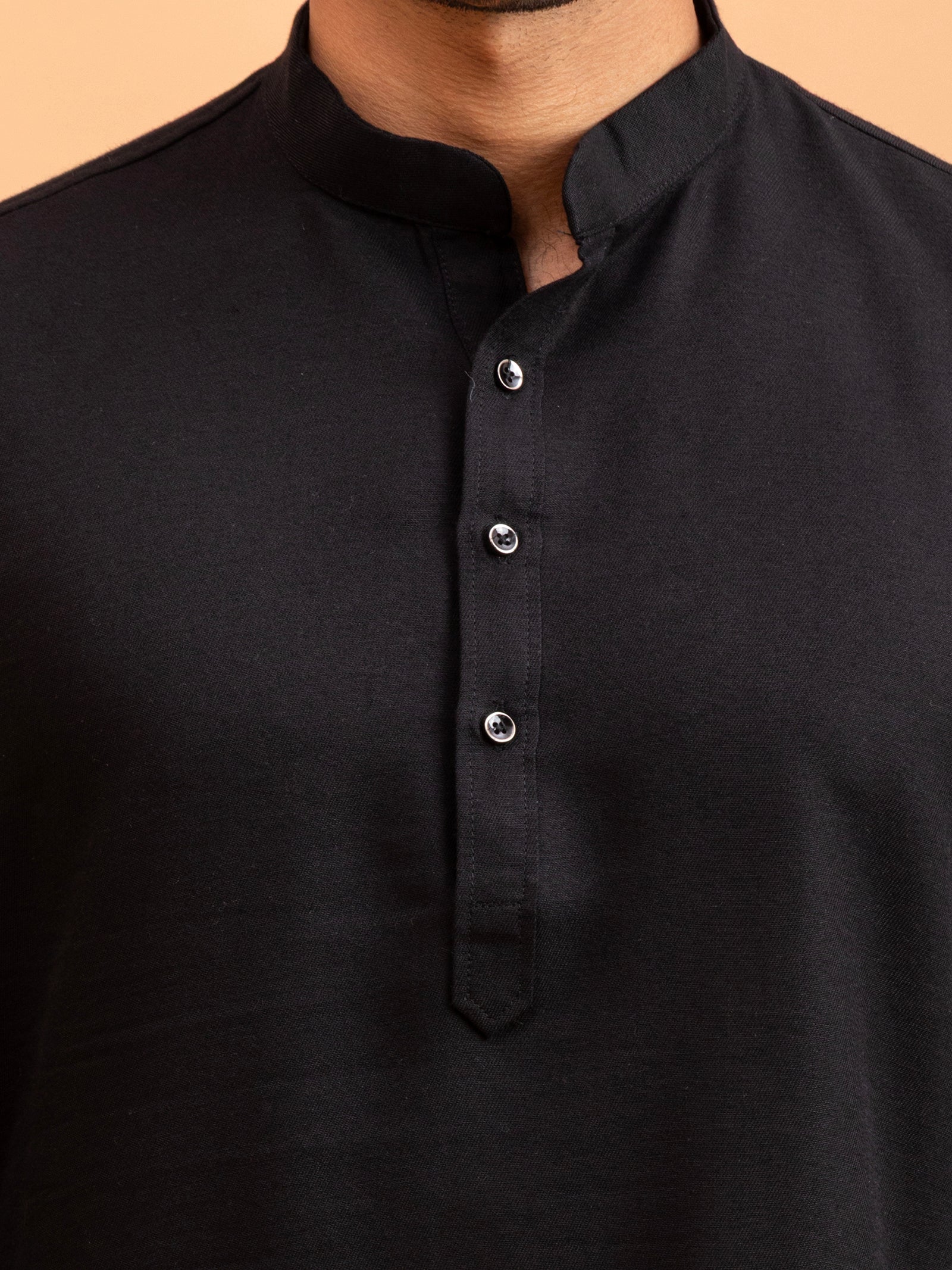 Classic Black Minimalist Kurta