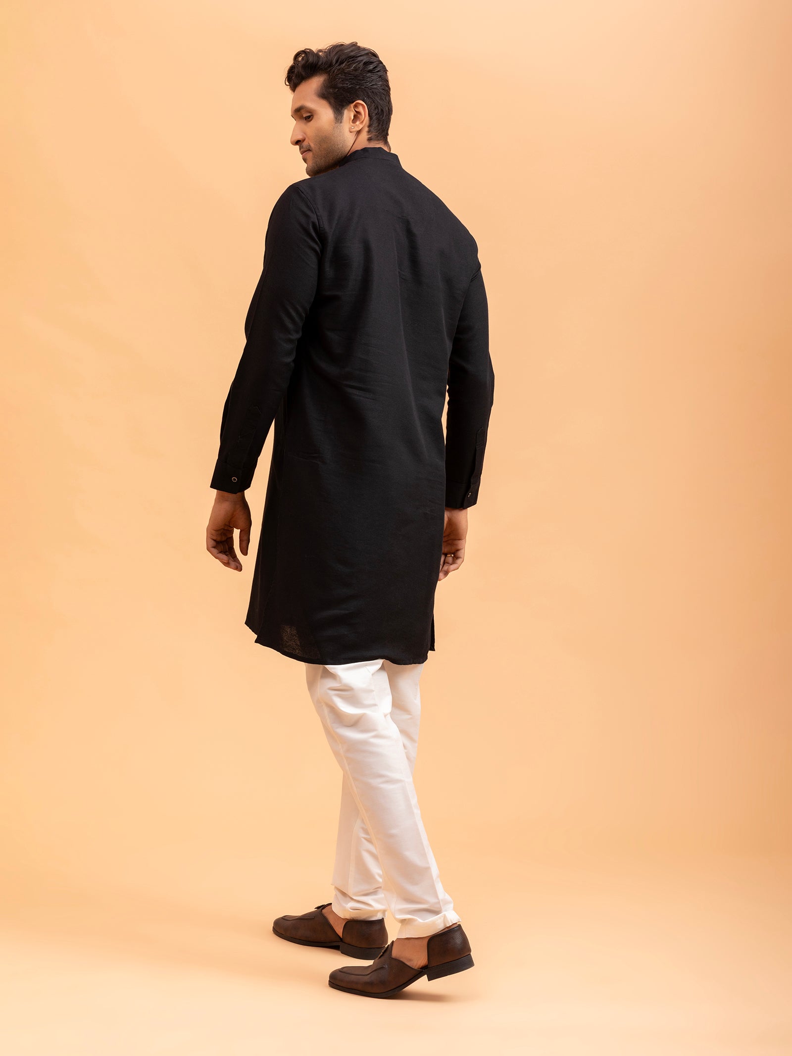 Classic Black Minimalist Kurta