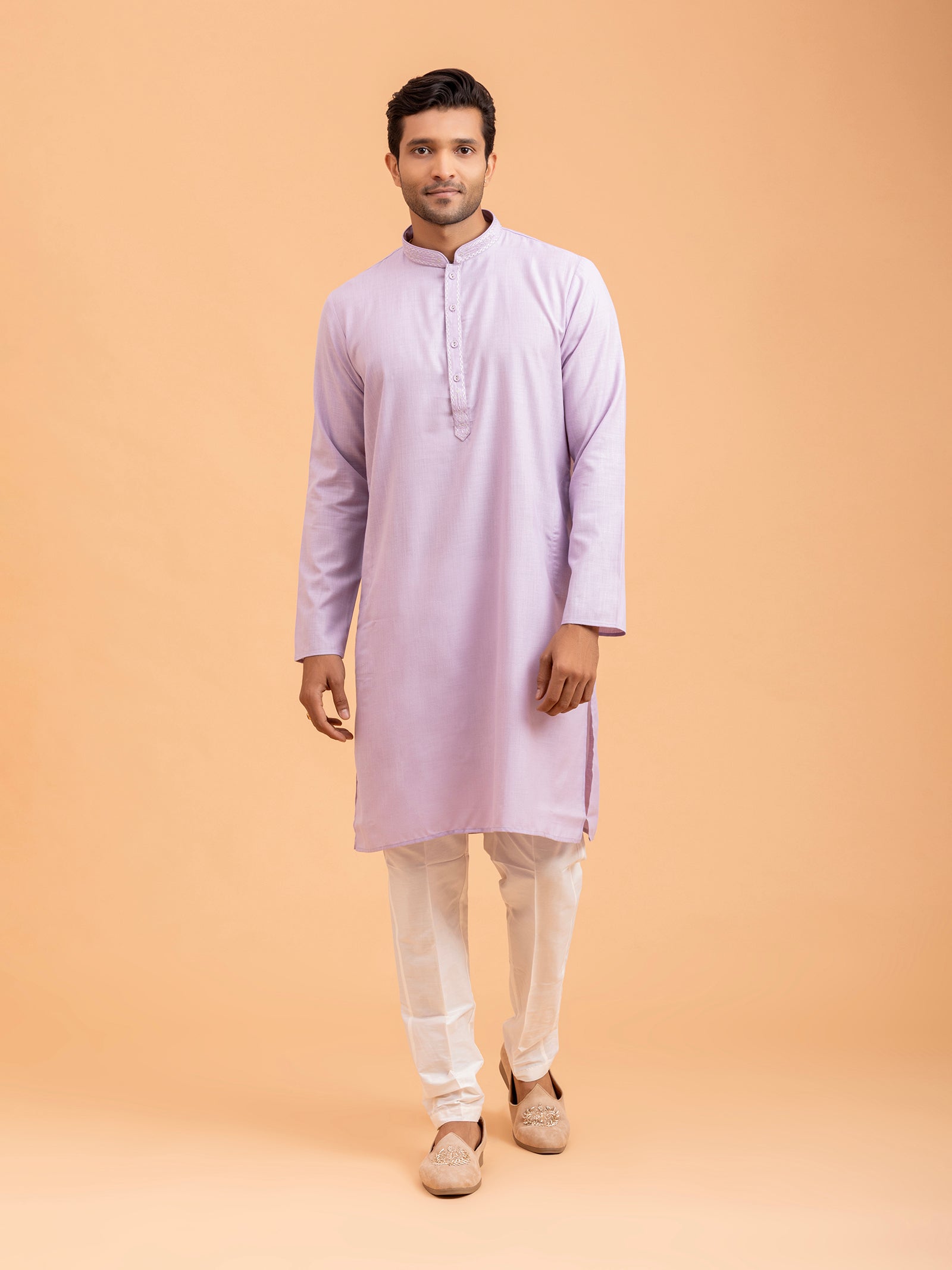 Lavender Minimalist Solid Kurta Set