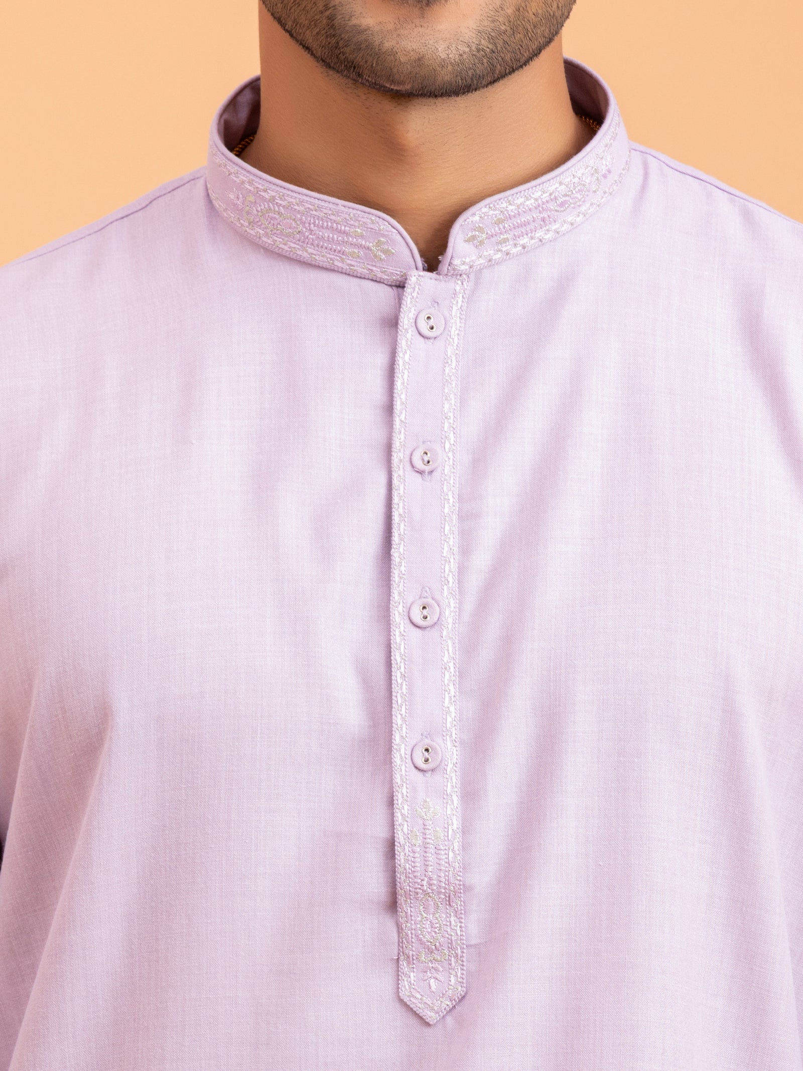 Lavender Minimalist Solid Kurta Set