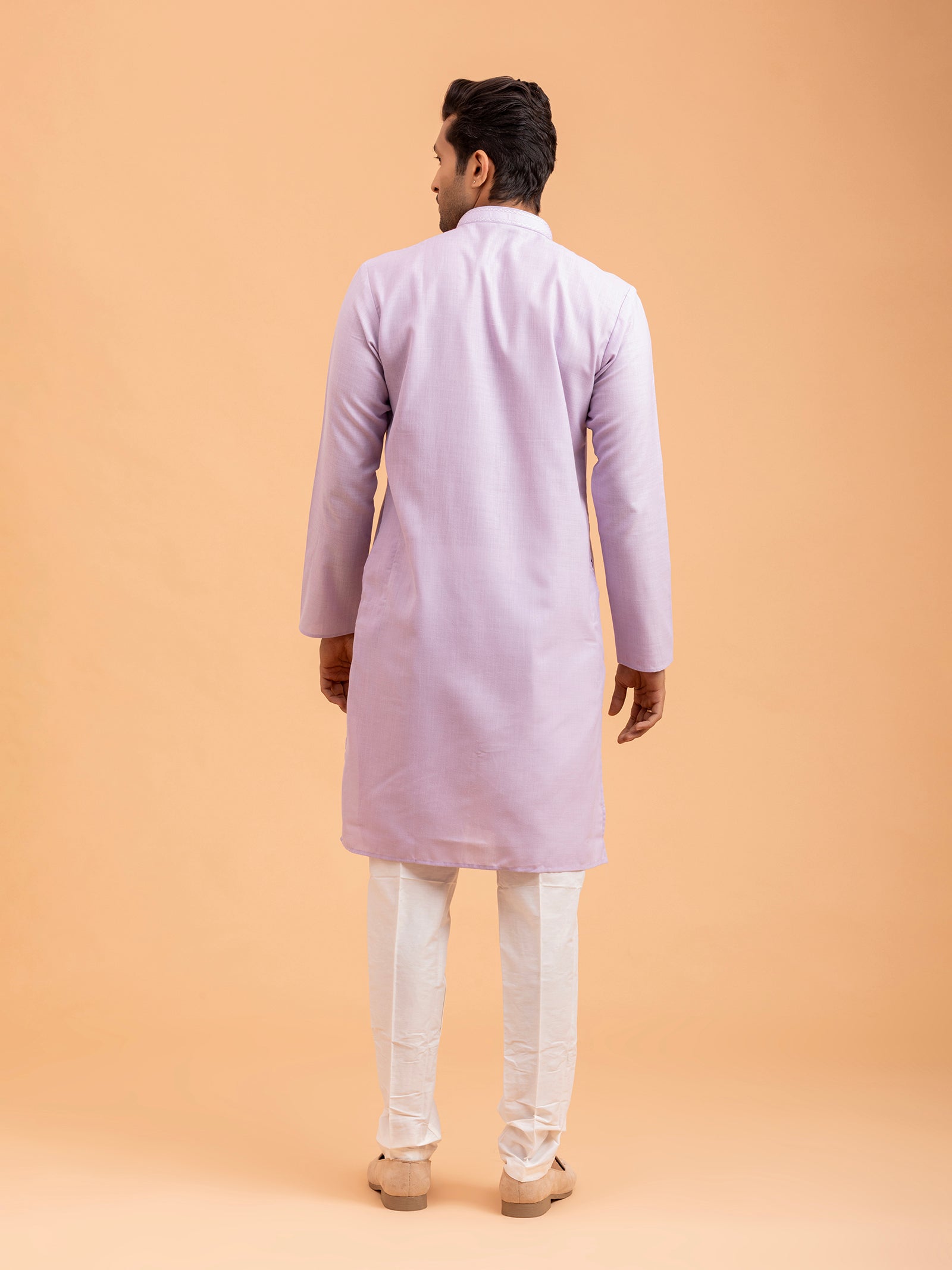 Lavender Minimalist Solid Kurta Set