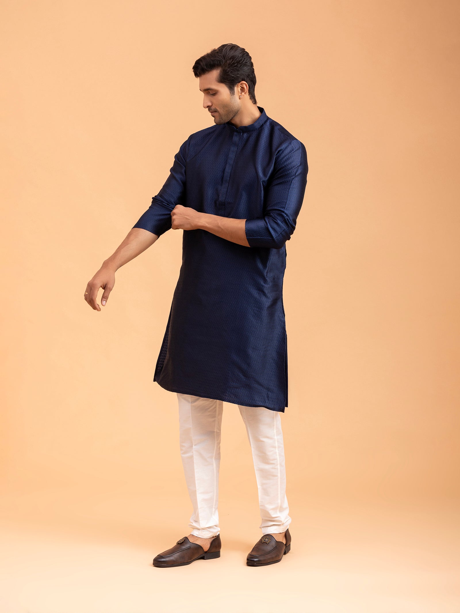 Royal Sapphire Textured Kurta Set