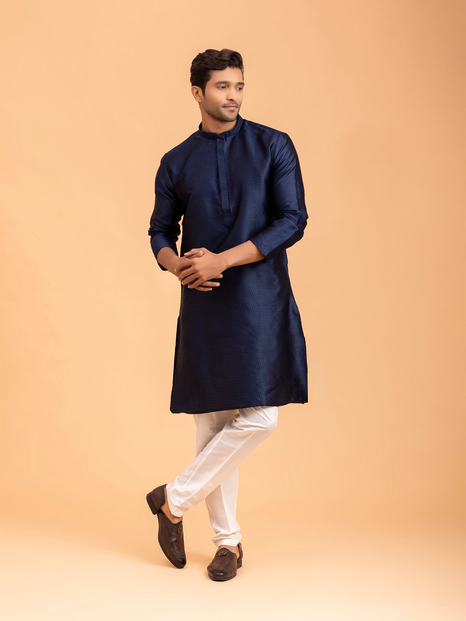 Royal Sapphire Textured Kurta Set
