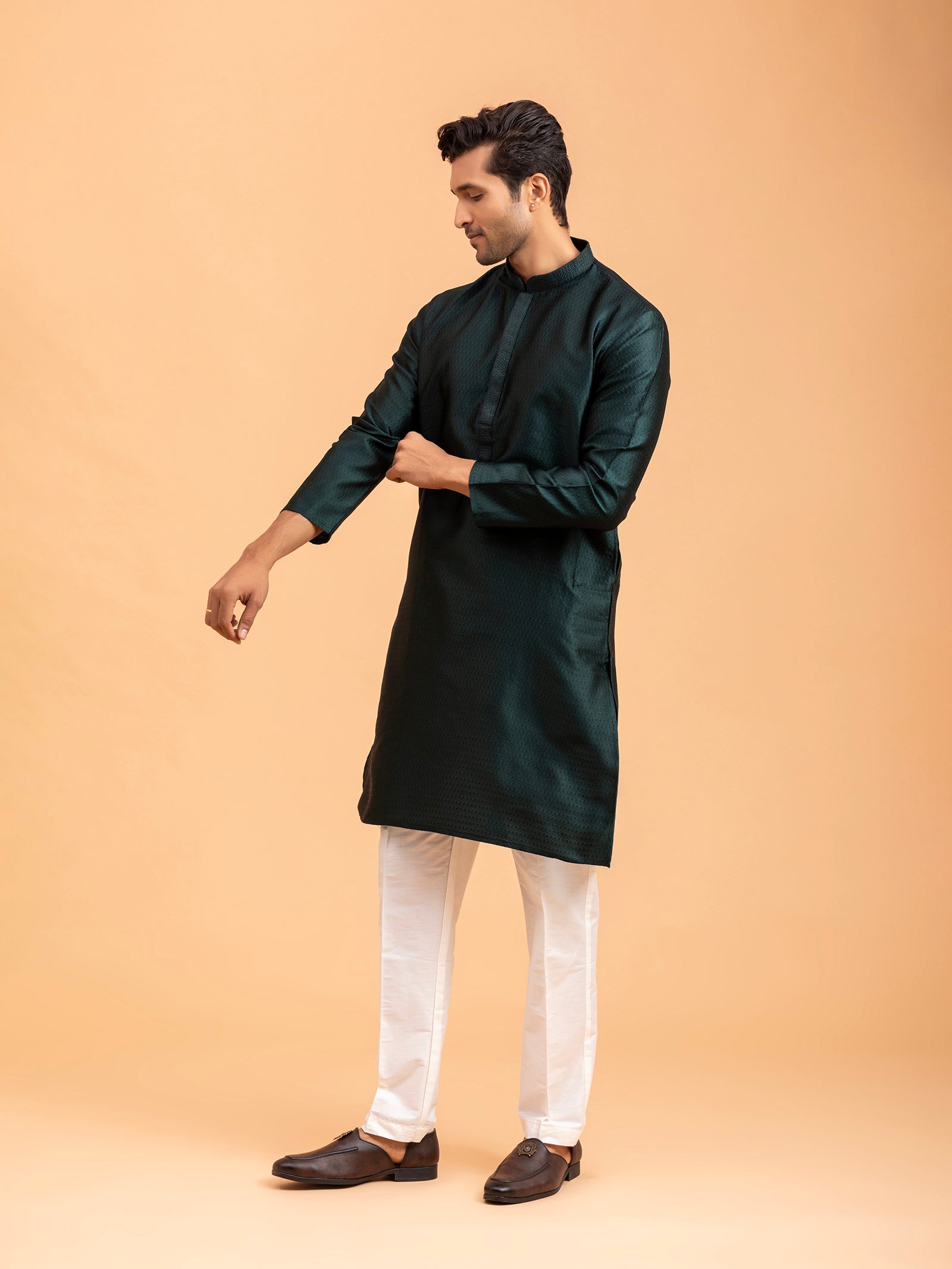 Emerald Weave Kurta Set