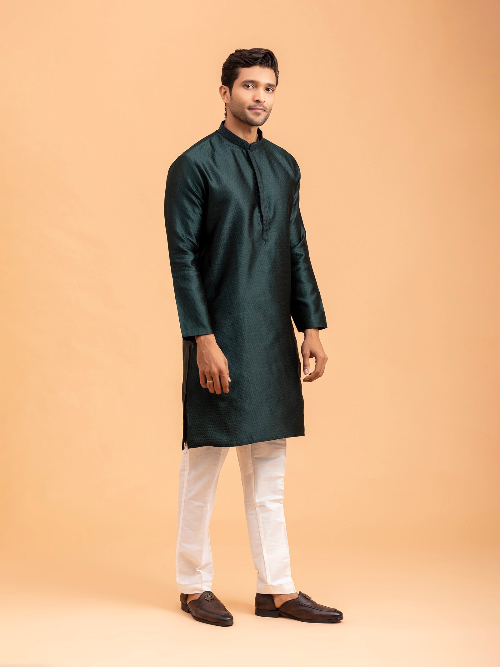 Emerald Weave Kurta Set
