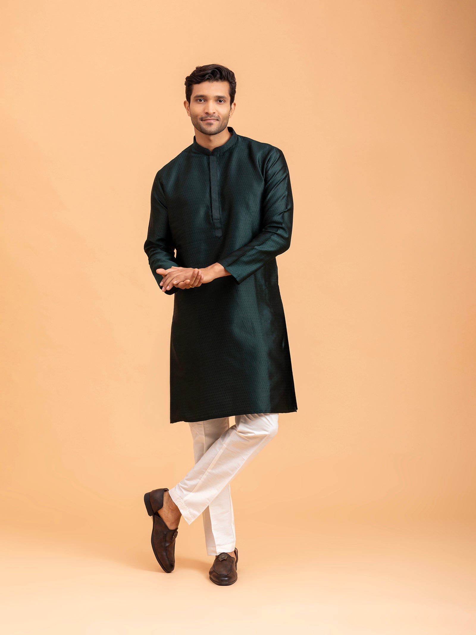 Emerald Weave Kurta Set