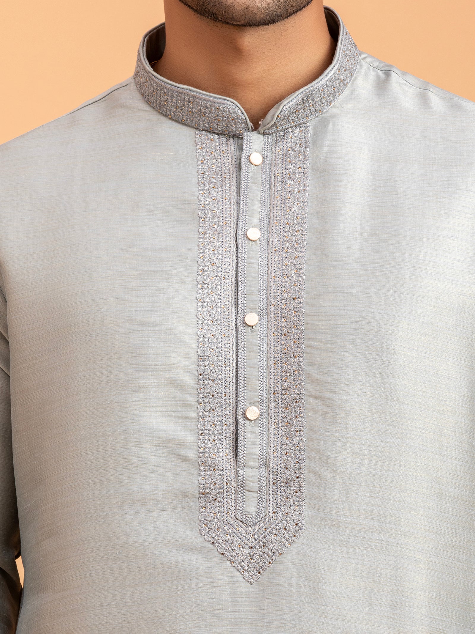 Silver Sage Embroidered Kurta Set