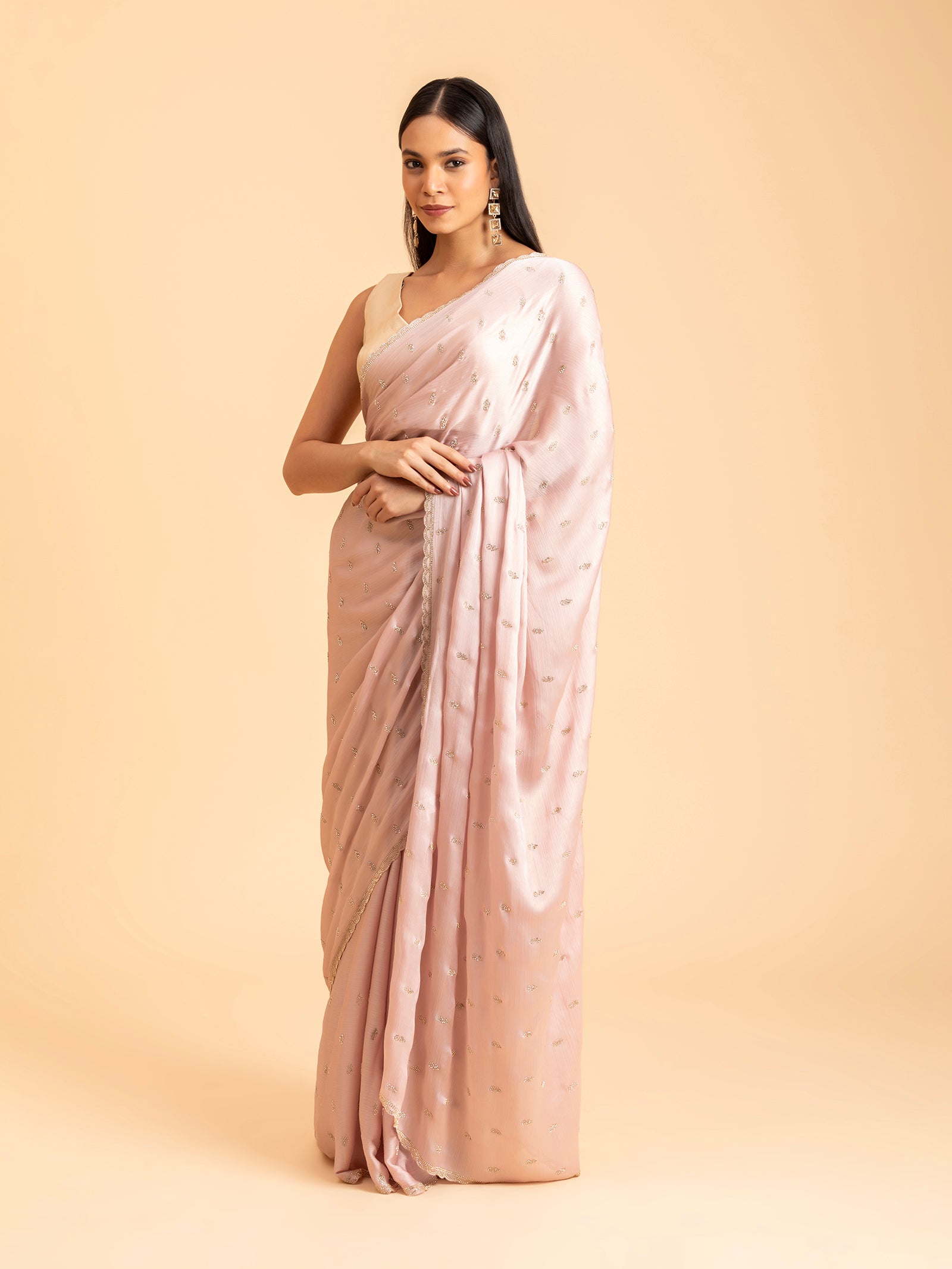 Blush Starburst Saree