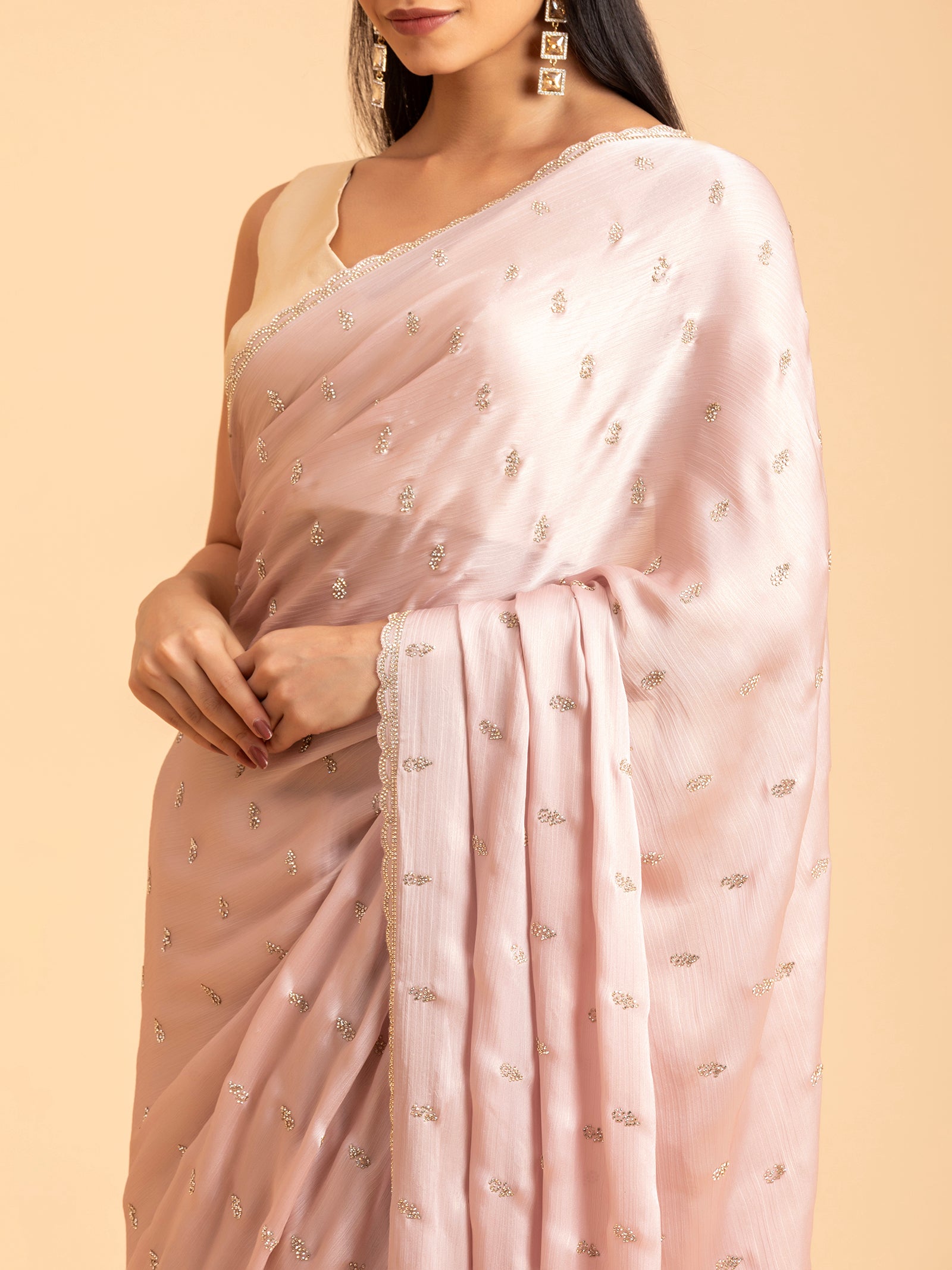 Blush Starburst Saree