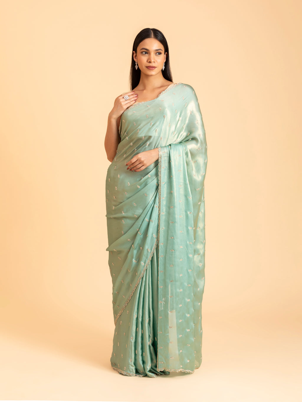 Seafoam Glace Saree