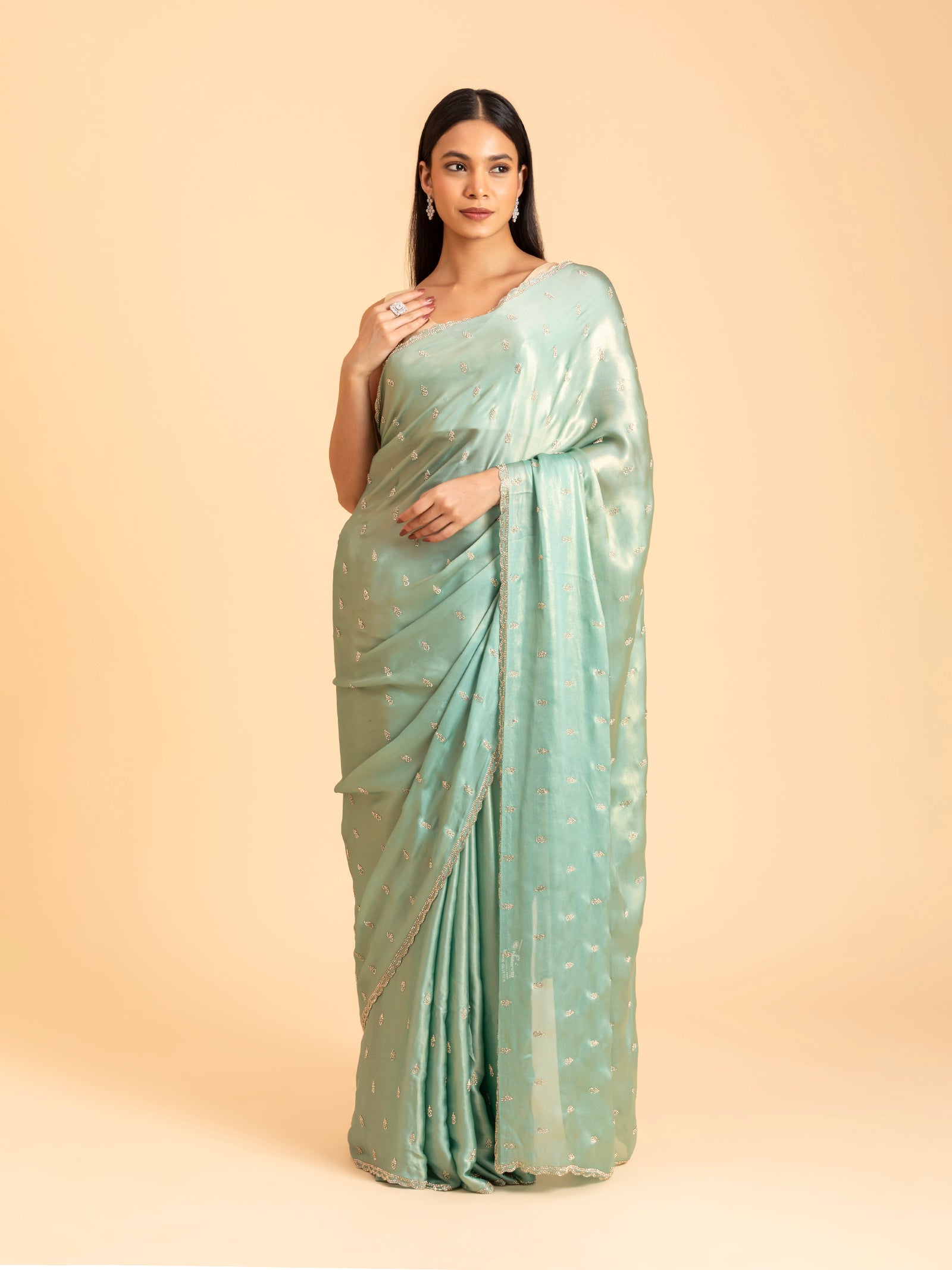 Seafoam Glace Saree
