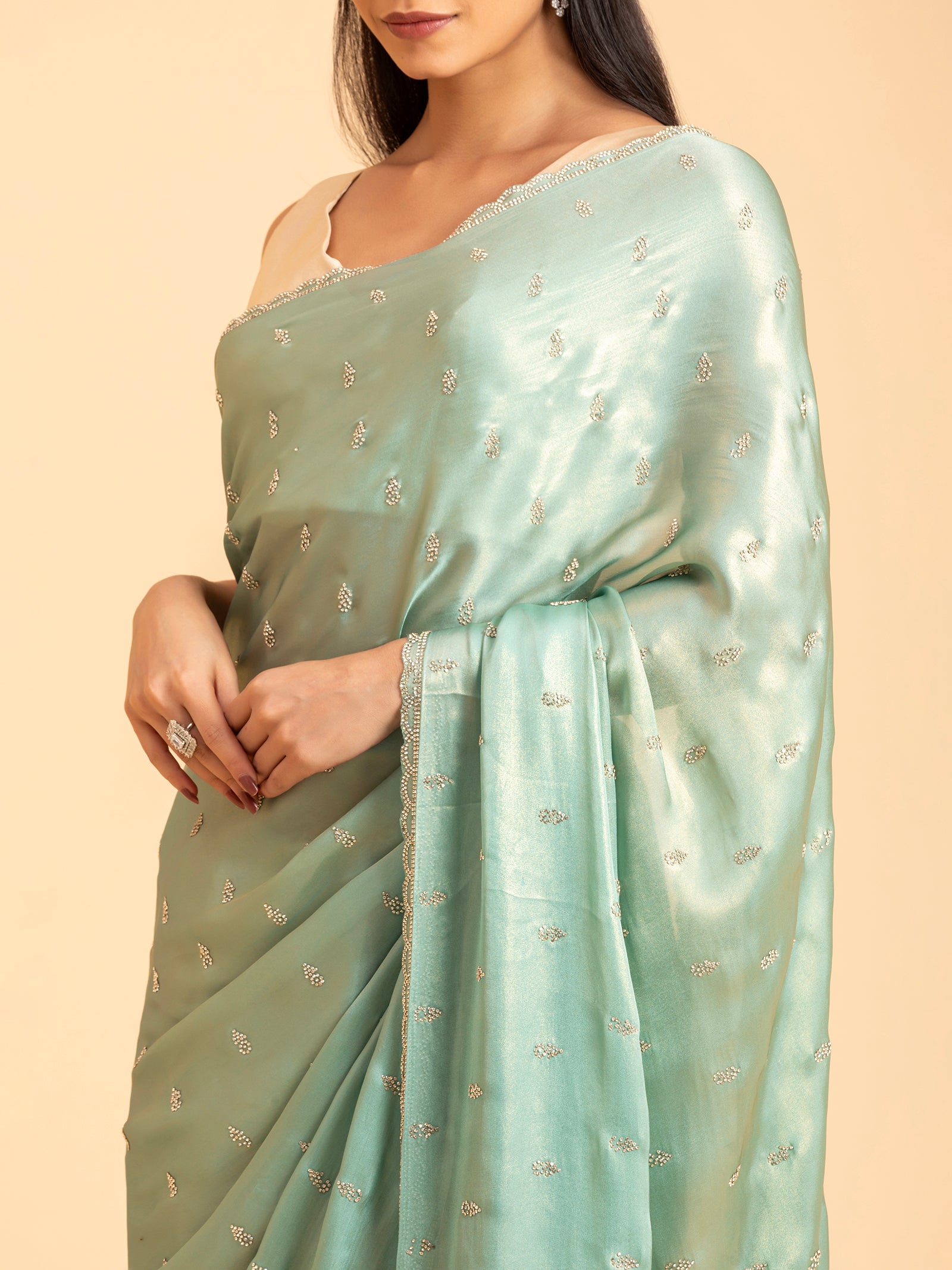 Seafoam Glace Saree