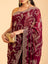 Deep Wine Floral Embroidery Scallop Saree
