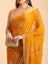 Ochre Mustard Vine & Scallop Saree
