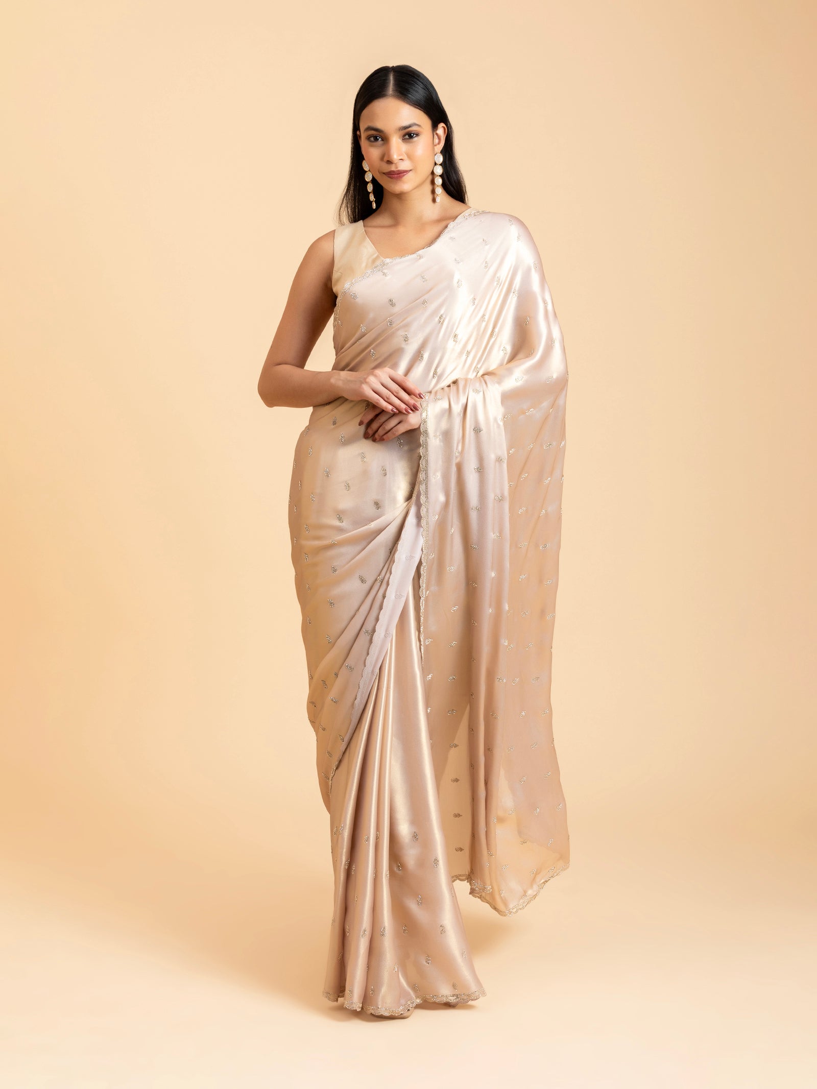 Vanilla Silk Luster Saree