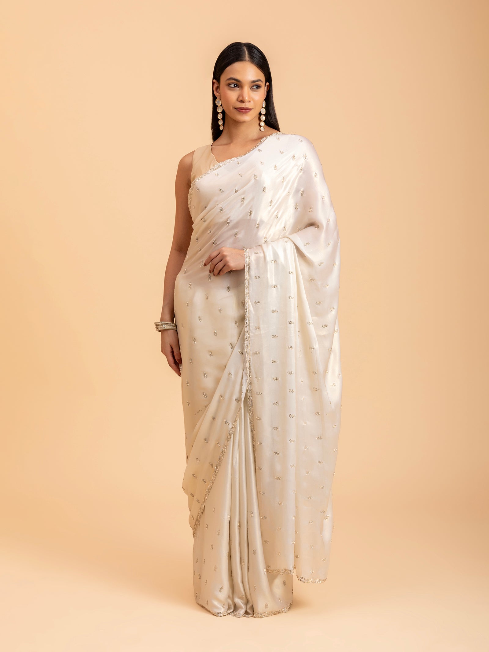 Pearl White Celestial Saree