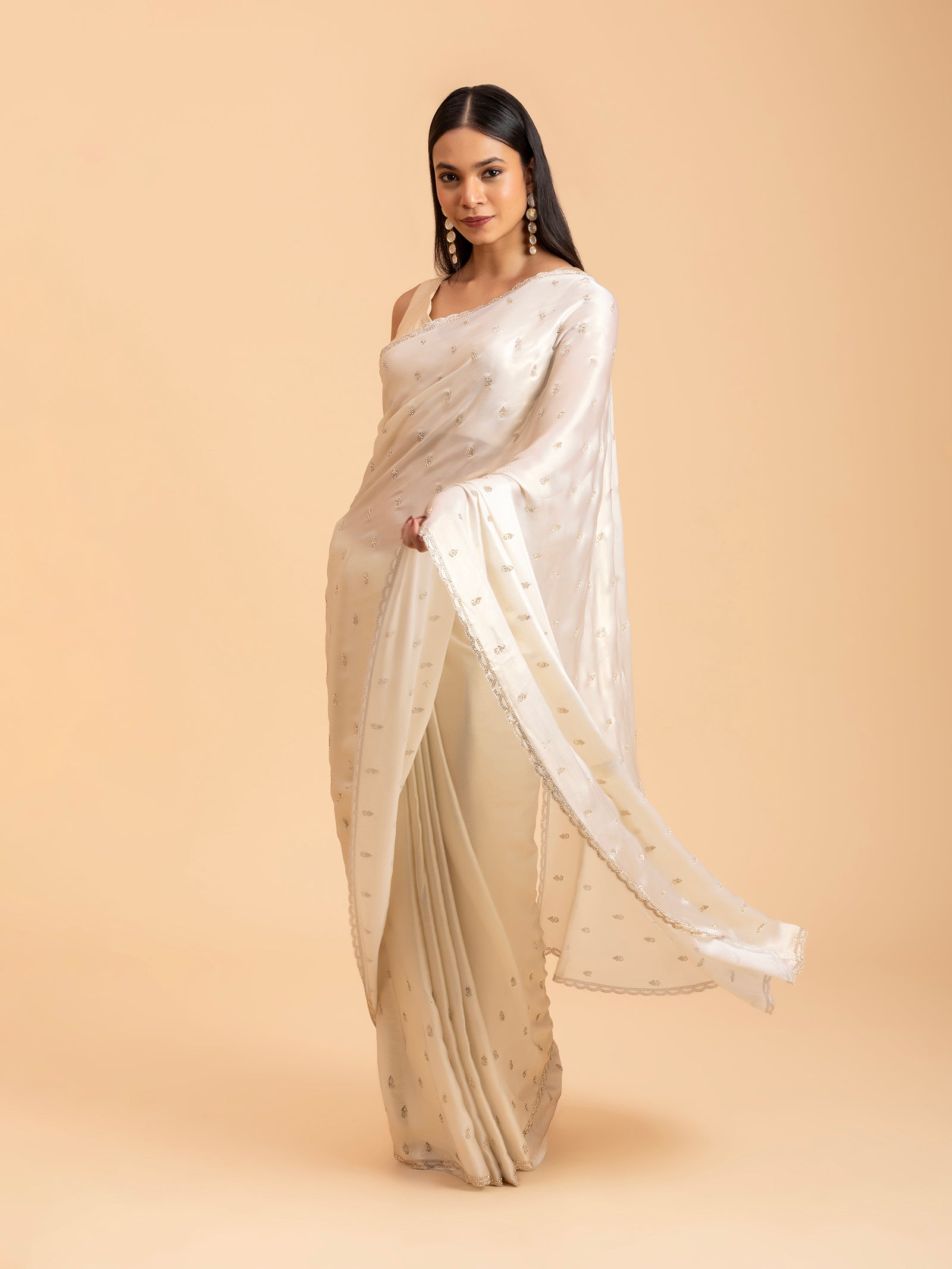 Pearl White Celestial Saree