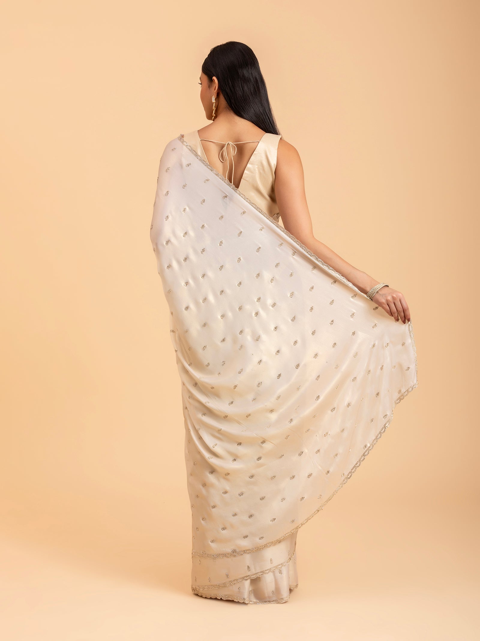 Pearl White Celestial Saree