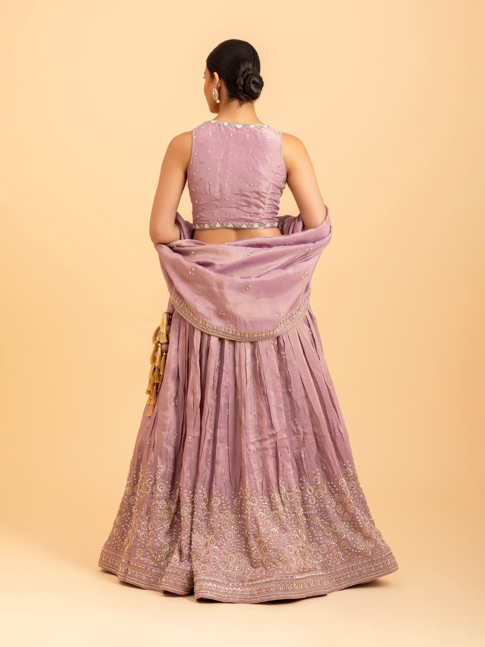 Mauve Orchid Embroidered Lehenga