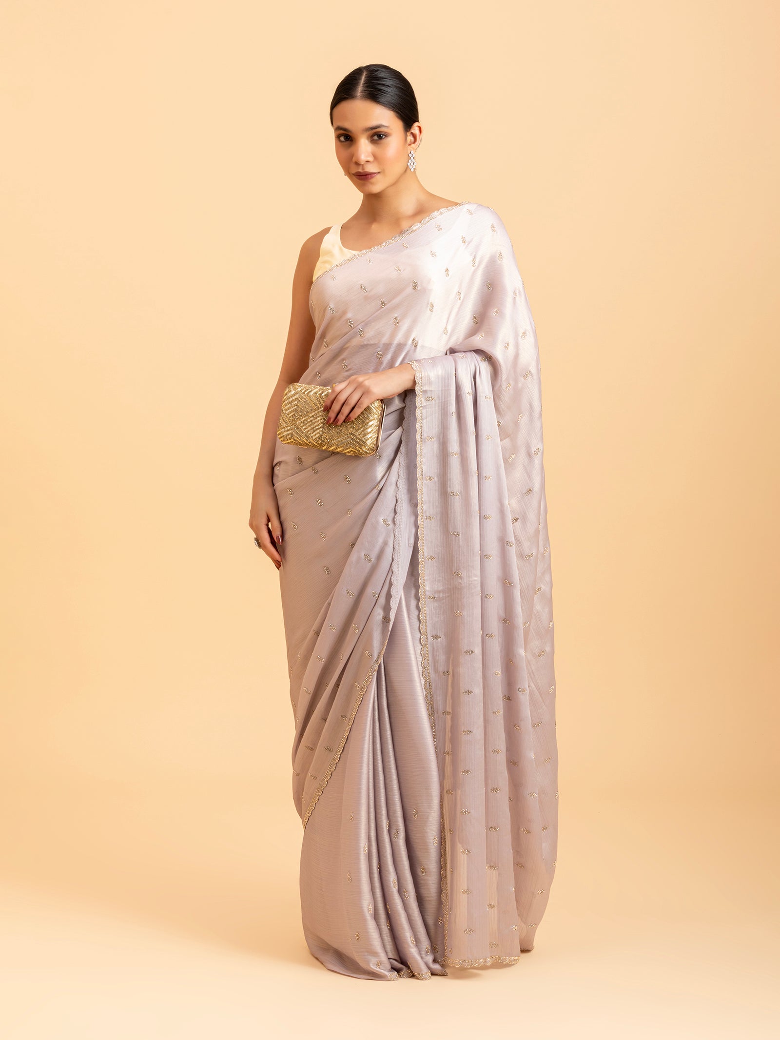 Lavender Starburst Saree
