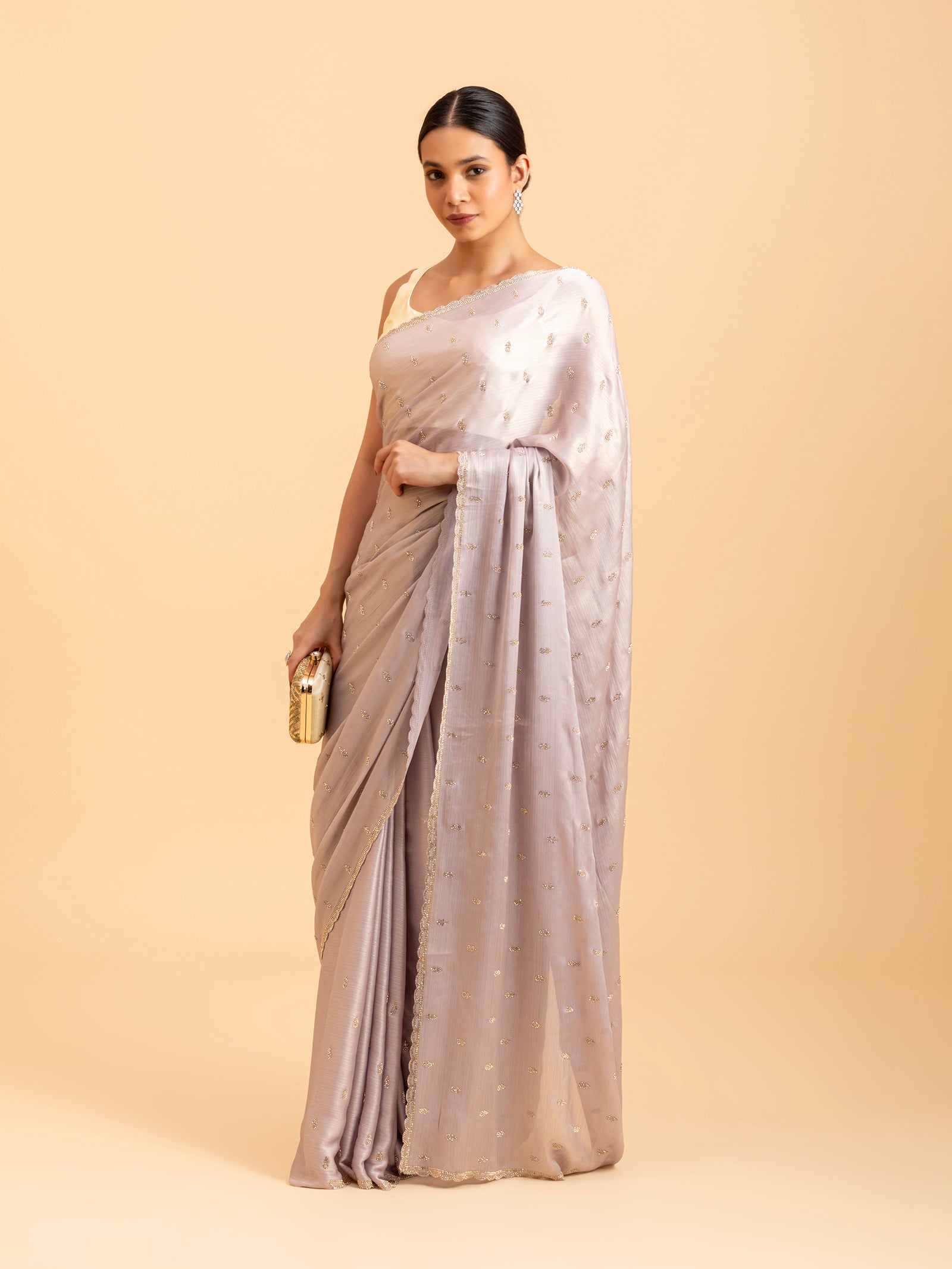 Lavender Starburst Saree