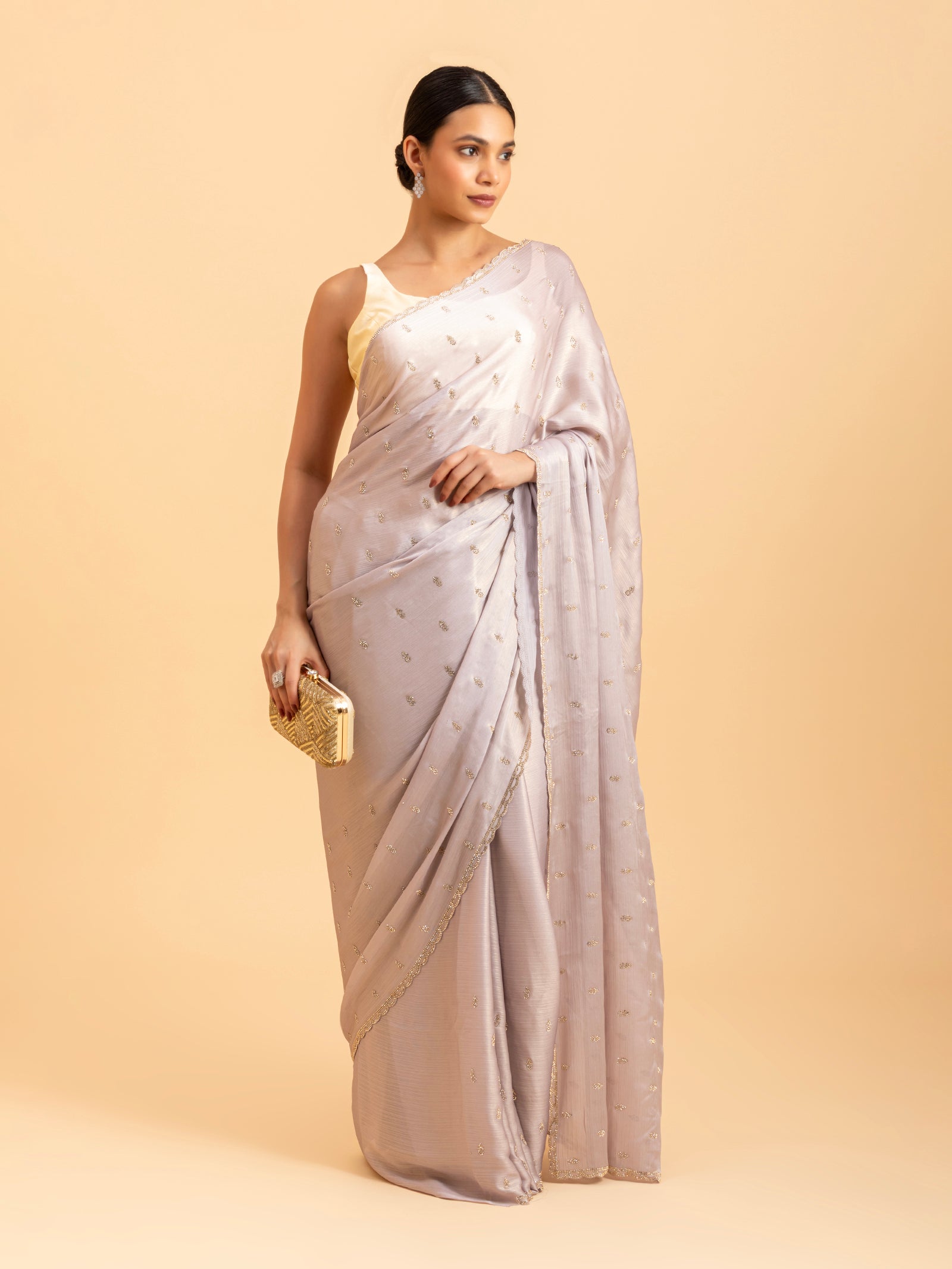 Lavender Starburst Saree