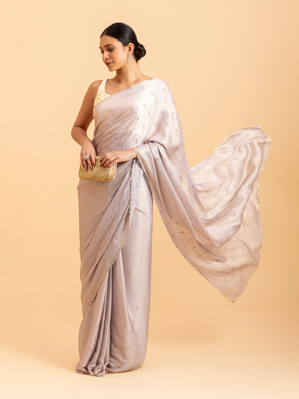 Lavender Starburst Saree