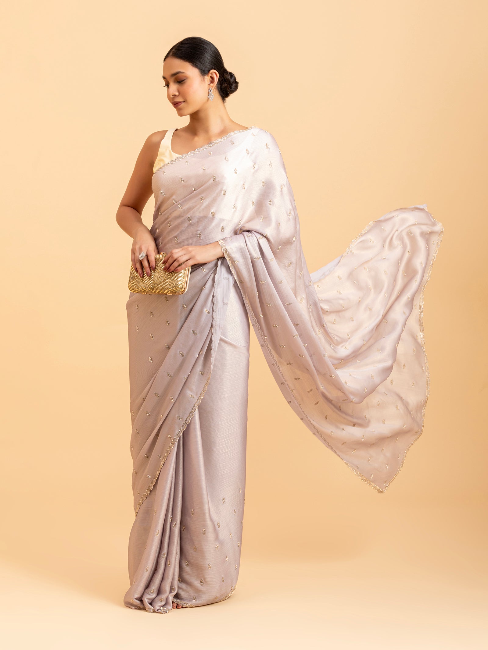 Lavender Starburst Saree