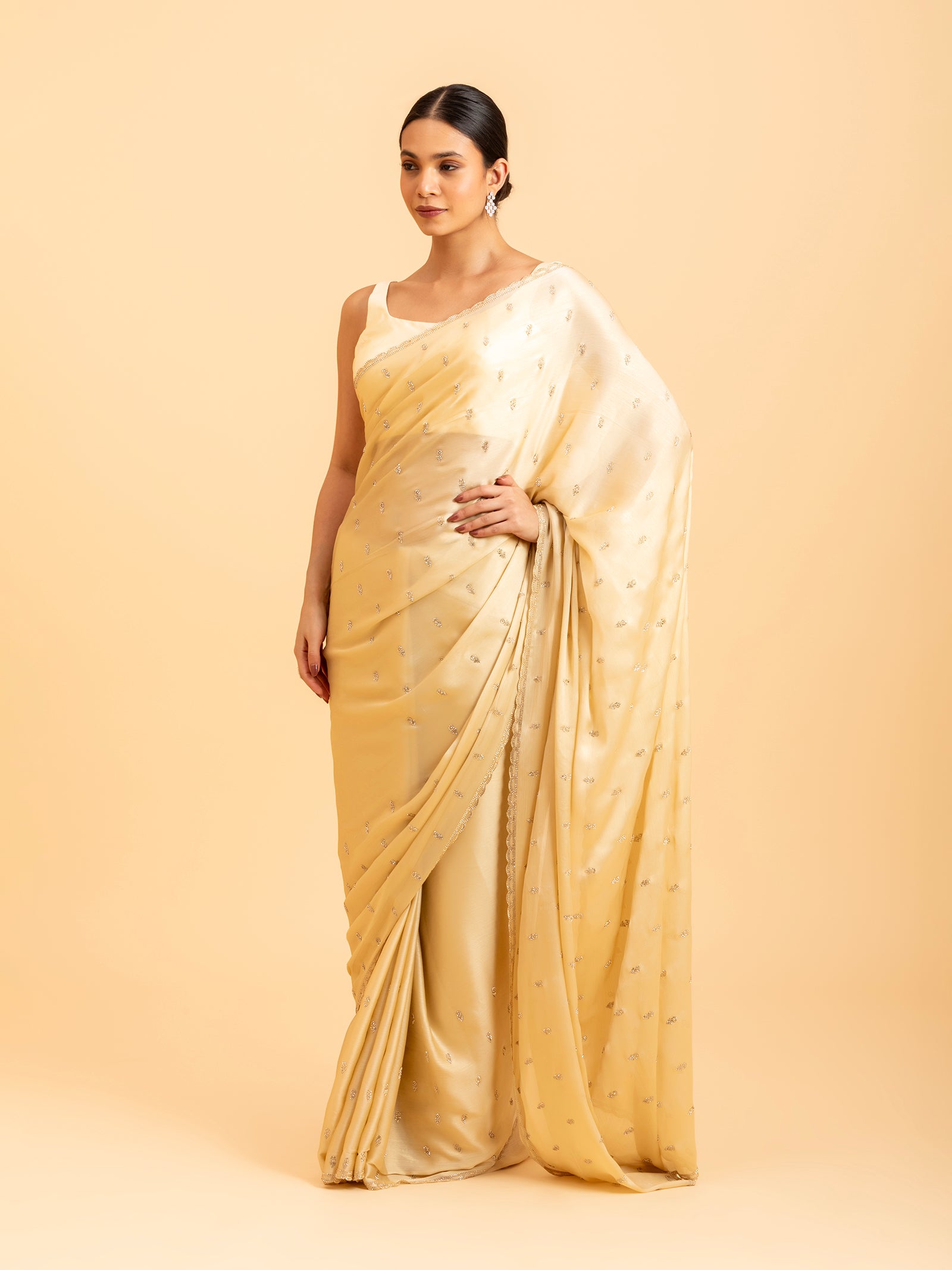Gold Starburst Saree