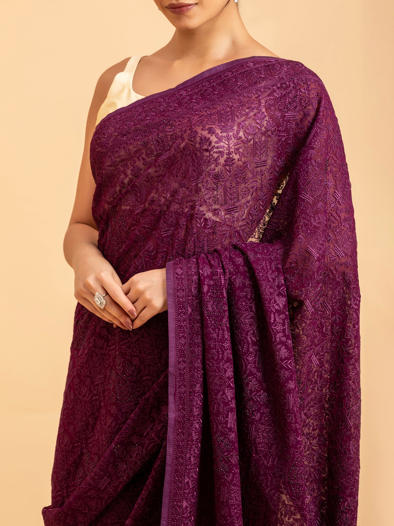 Mulberry Orchard Embroidery Saree