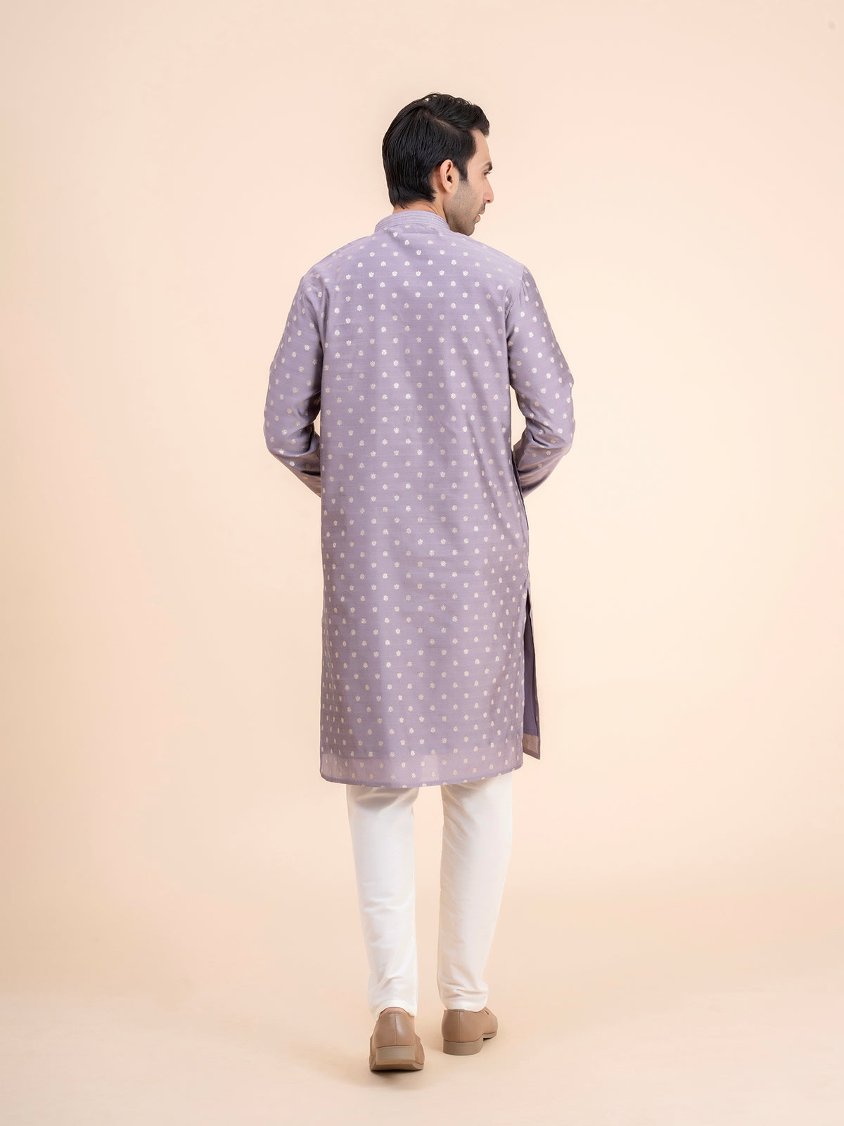 Lavender Motif Kurta Set