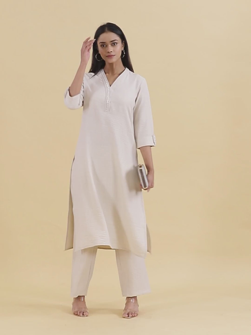 Ivory Textured Co-ord Set