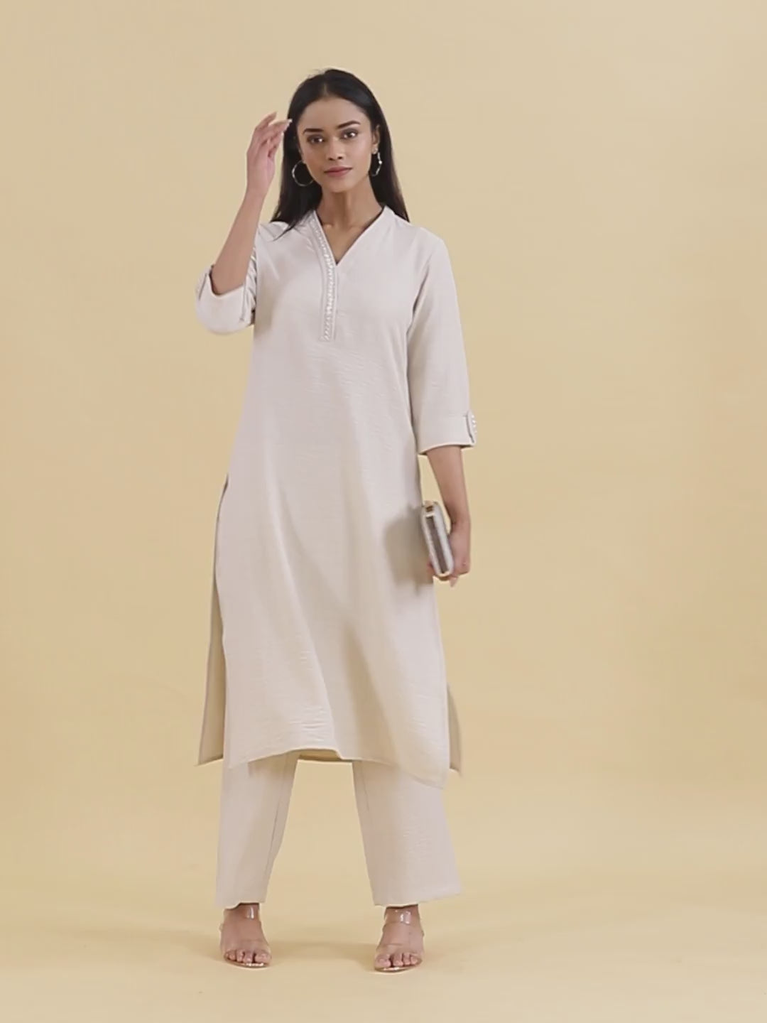 Ivory Textured Co-ord Set